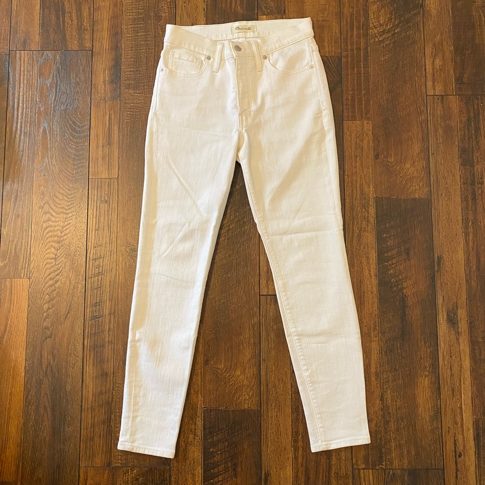 Madewell white high-waist skinny jeans